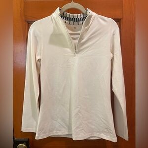 Spartina 449 Cream Long Sleeve Quarter-Zip Top